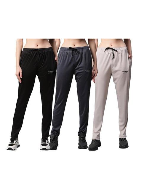 vimal jonney multicolor logo trackpants (pack of 3)