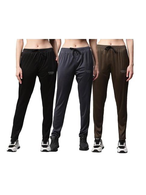 vimal jonney multicolor logo trackpants (pack of 3)