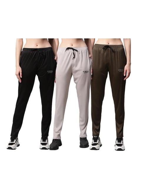 vimal jonney multicolor logo trackpants (pack of 3)