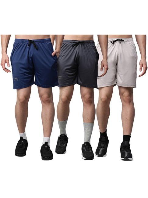 vimal jonney multicolor slim fit shorts - pack of 3