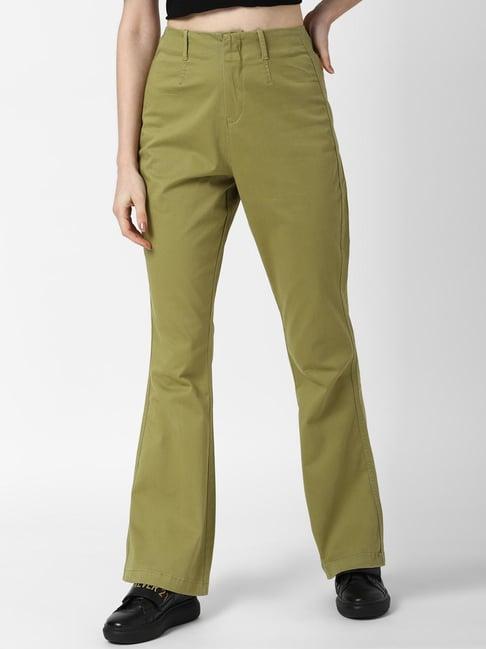 forever 21 olive bootcut trousers