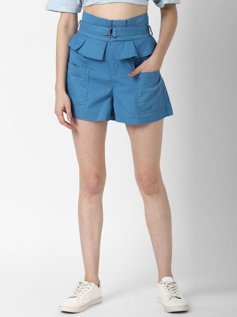 forever 21 blue regular fit shorts