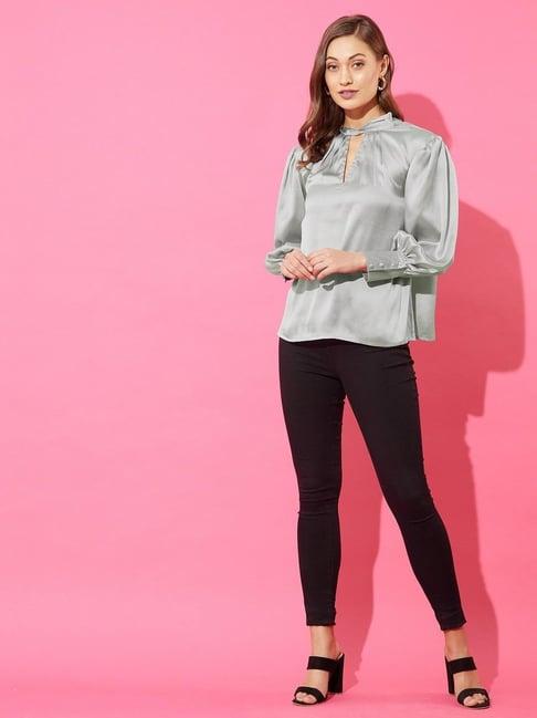 anvi be yourself grey regular fit top