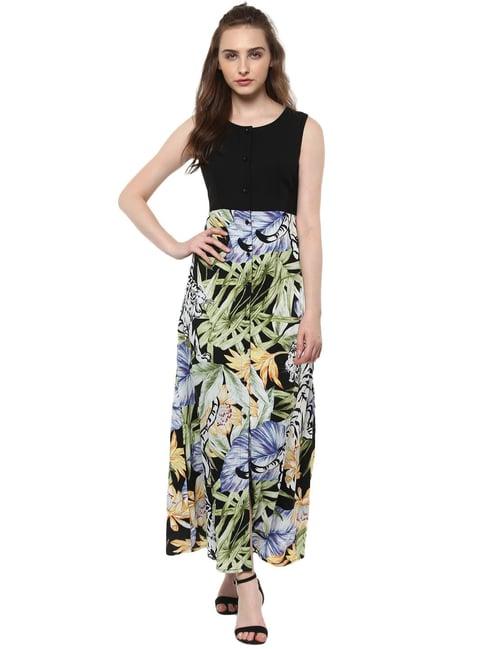 stylestone black floral print maxi dress