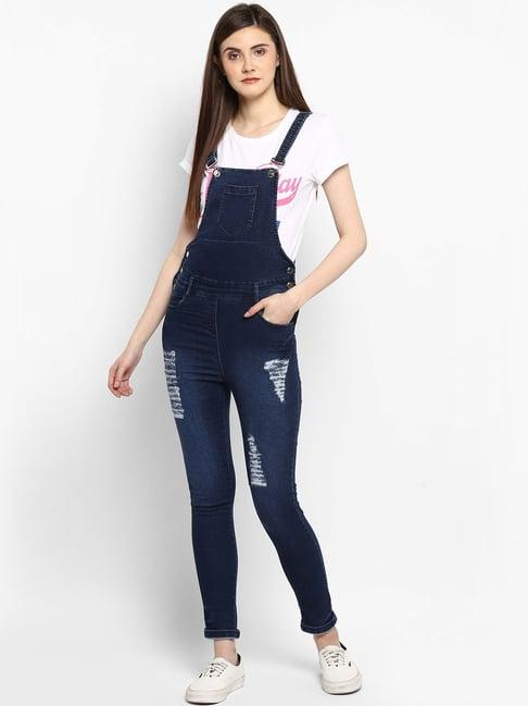 stylestone dark blue distressed dungaree