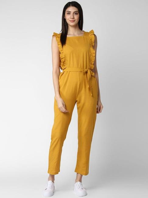 stylestone mustard maxi jumpsuit