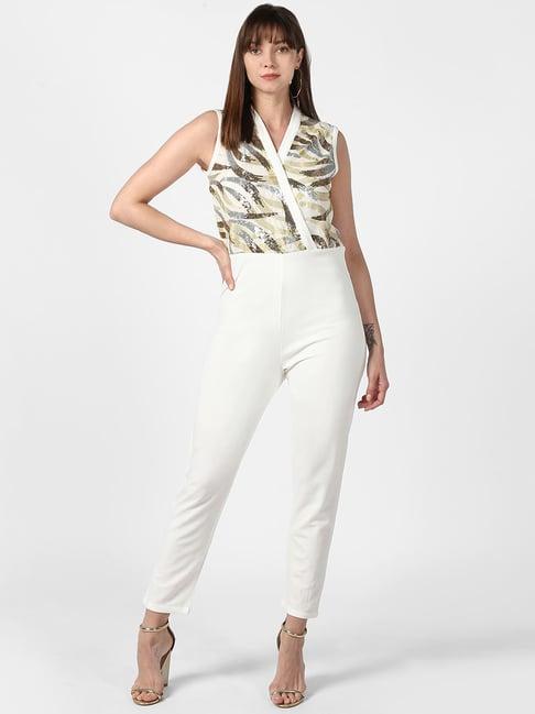 stylestone white printed jumpsuit