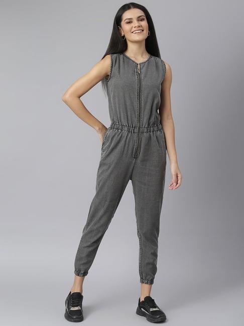 stylestone grey textured jumpsuit