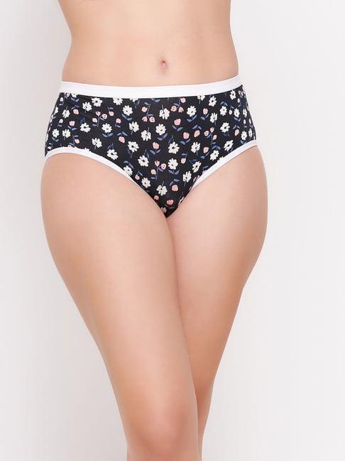 clovia black printed hipster panty