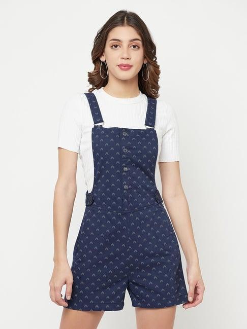 crimsoune club navy printed dungaree