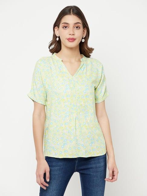 crimsoune club green printed top