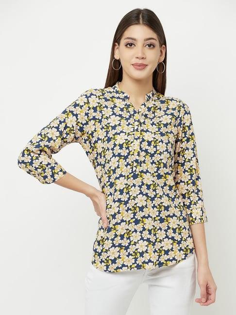 crimsoune club multicolor floral print top