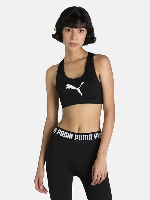 puma black wireless padded sports bra