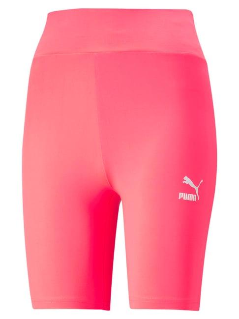 puma pink slim fit short tights