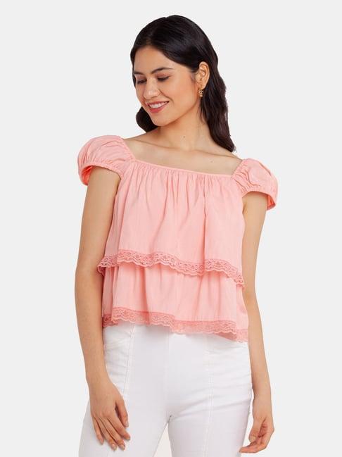 zink london pink flare fit top