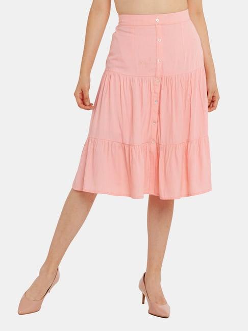 zink london pink below knee skirt