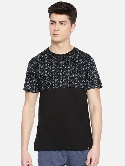 dollar black regular fit printed t-shirt