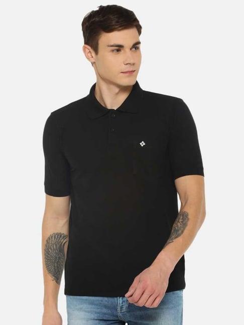 dollar black regular fit polo t-shirt