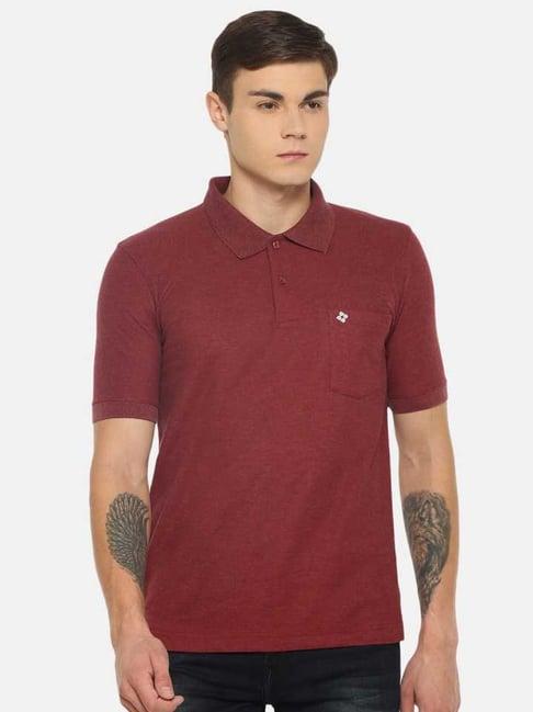 dollar maroon regular fit polo t-shirt