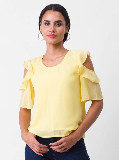 globus yellow regular fit top