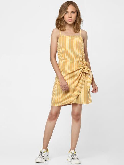 only yellow striped slip dress