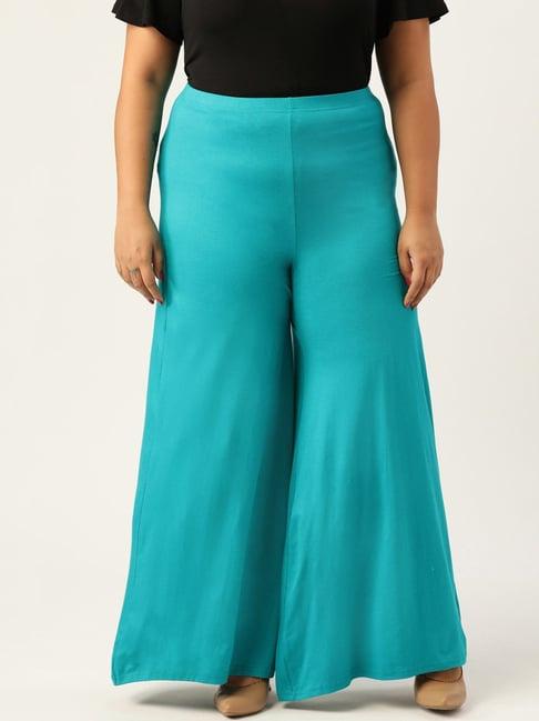 therebelinme turquoise high rise palazzos