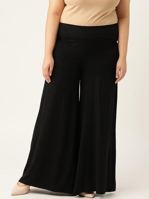 therebelinme black high rise palazzos