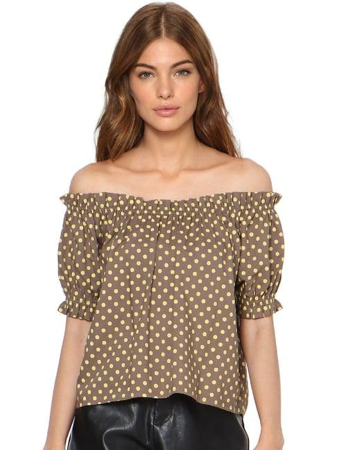 only brown printed top