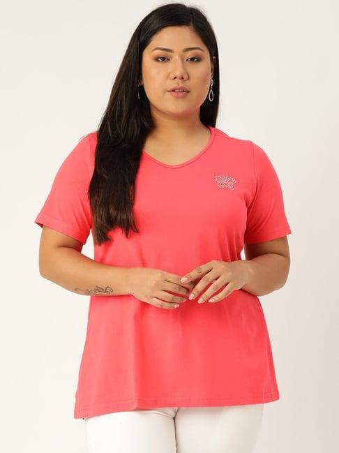 therebelinme peach v-neck t-shirt