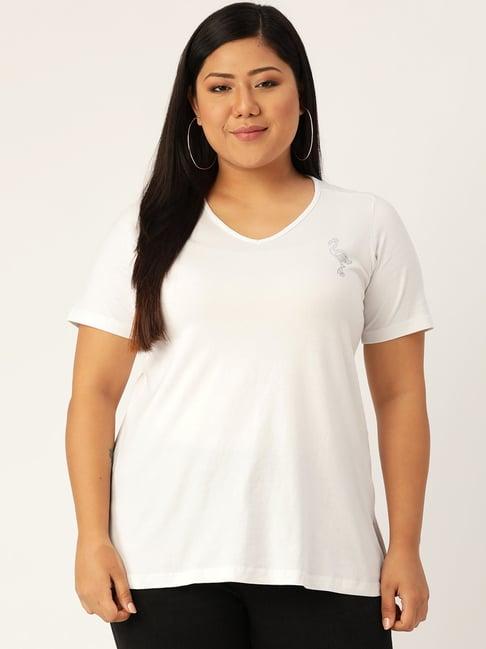 therebelinme white v-neck t-shirt