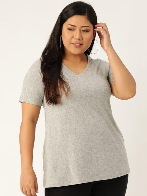 therebelinme grey v-neck t-shirt