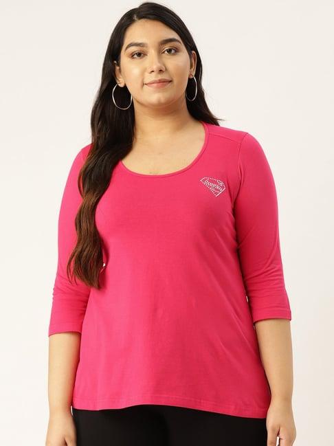 therebelinme dark pink crew t-shirt