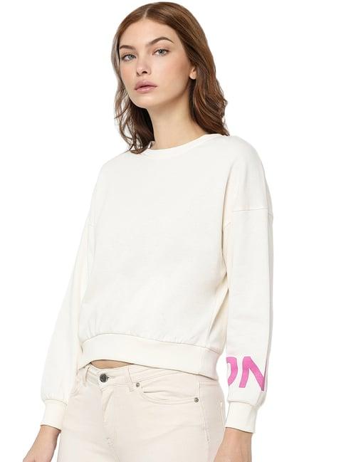 only off white logo printed cotton sweatshirt