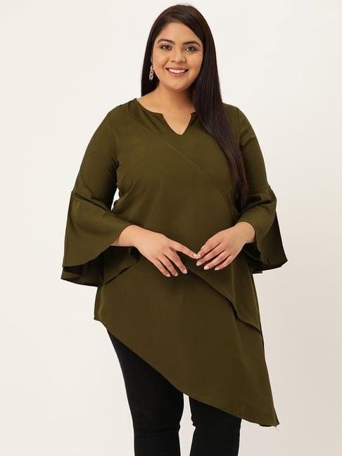 therebelinme green high low tunic