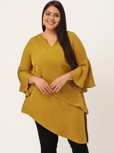 therebelinme light olive high low tunic