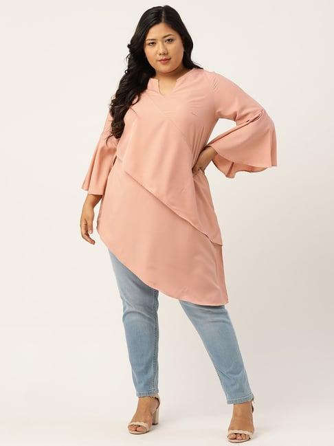 therebelinme light pink high low tunic