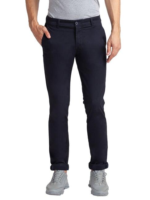 parx navy super slim fit flat front trousers