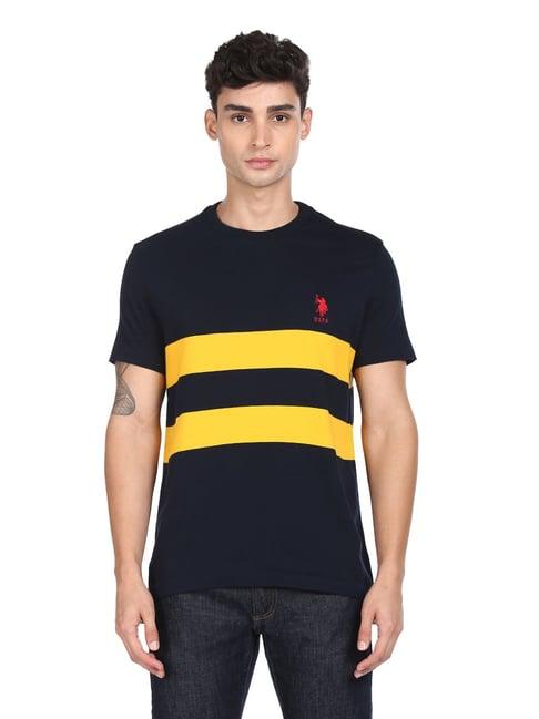 u.s. polo assn. blue regular fit striped t-shirt