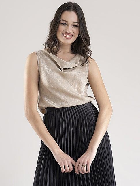 fablestreet beige sleeveless top