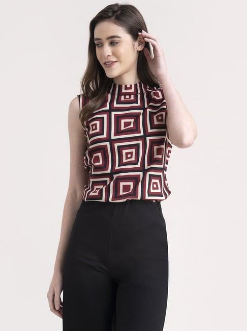 fablestreet maroon printed top