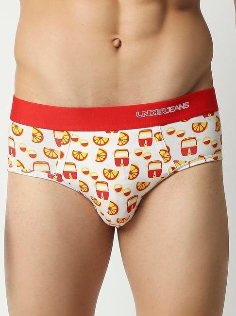 underjeans by spykar red printed briefs