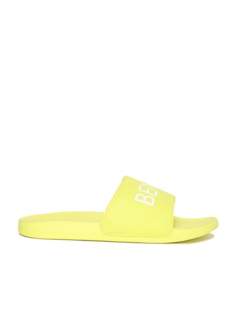 united colors of benetton men's yellow slides