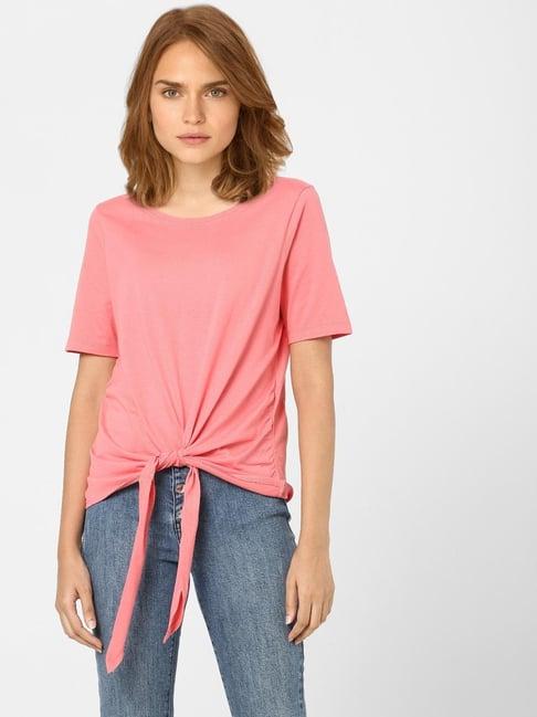 vero moda pink regular fit t-shirt