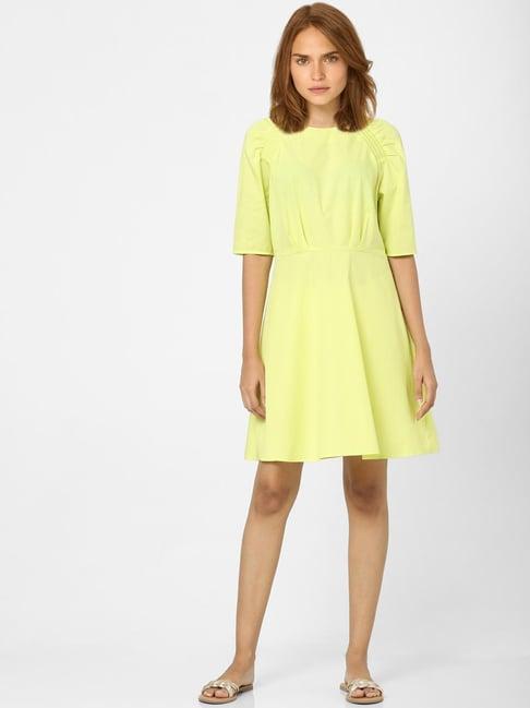 vero moda yellow regular fit dress