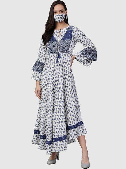 yash gallery white printed a-line dress