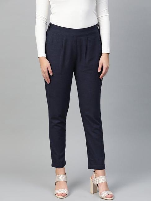 yash gallery blue mid rise pants