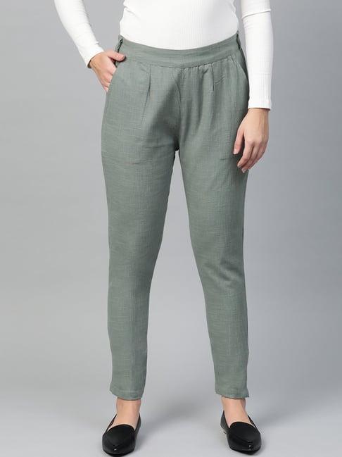 yash gallery grey mid rise pants