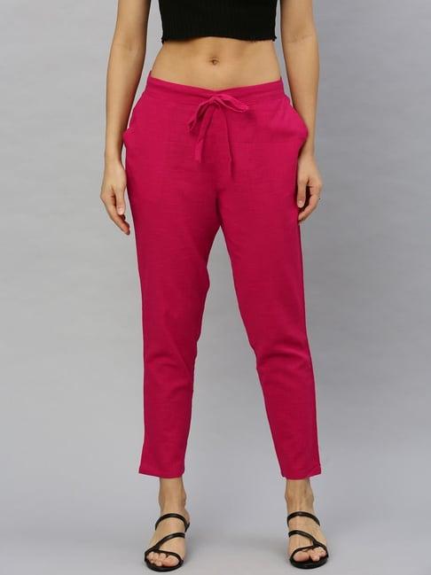 yash gallery pink mid rise pants