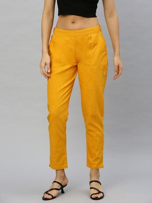 yash gallery yellow mid rise pants