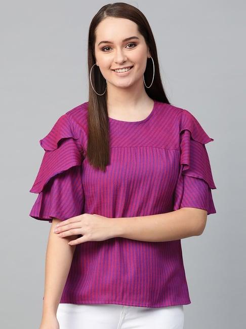 yash gallery purple striped top